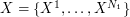 $ X = \{ X^1, \dots, X^{N_1} \} $